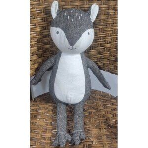 Cloud Island Nursery Woodland Grey Fox Plush Stuffed Animal Toy  Sewn Eyes 17"